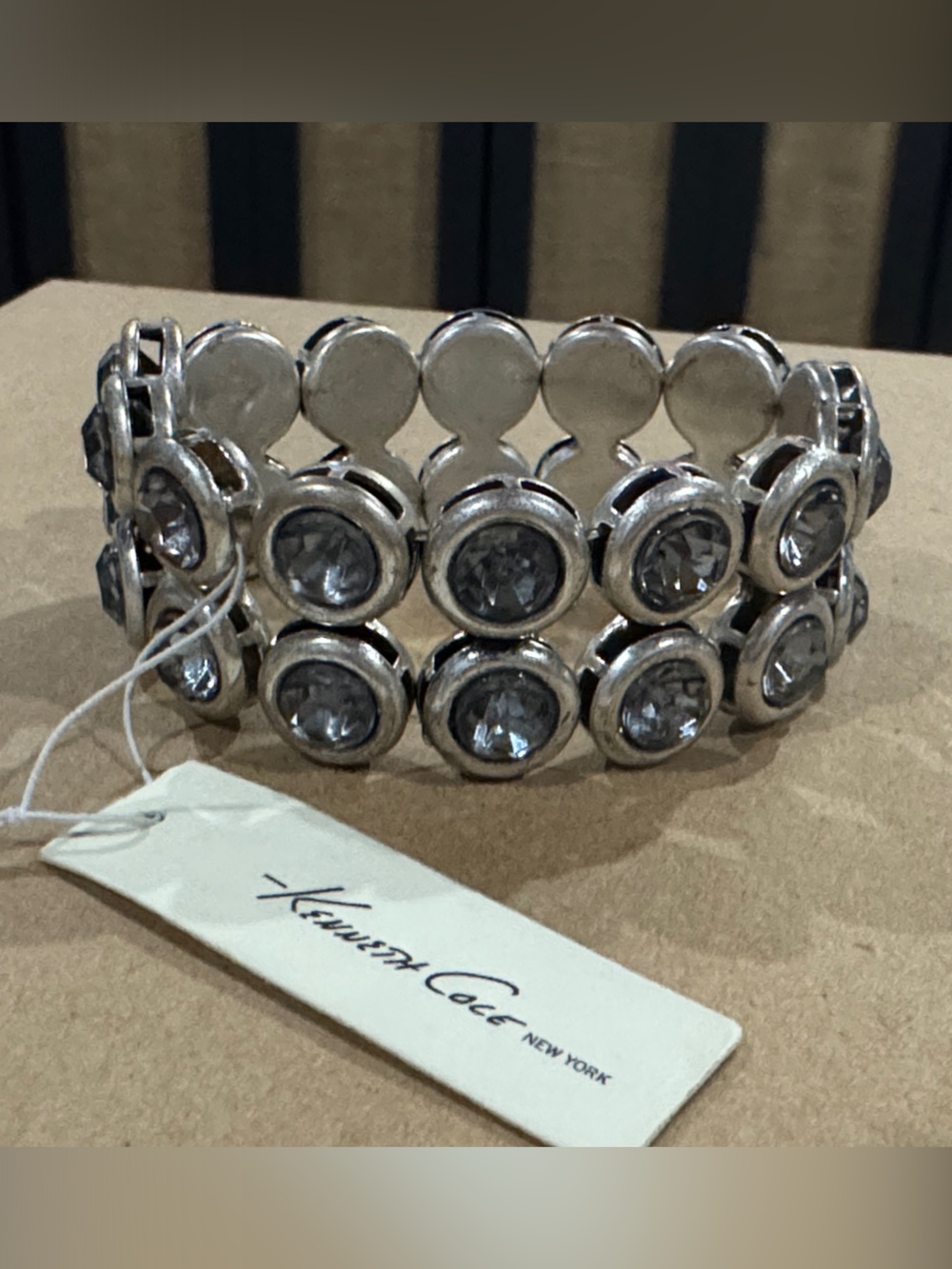 Kenneth Cole New York Silver-Tone Linked Disc Bracelet NWT